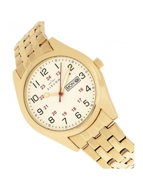 NWT Elevon Gann White Dial Yellow Gold-tone Men\'s Watch